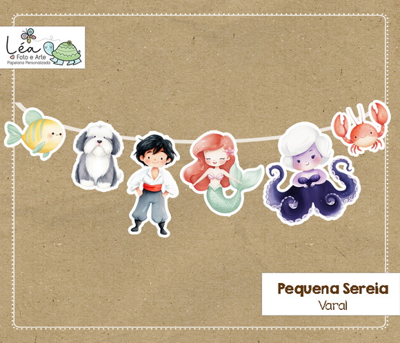 Varal Ariel Pequena Sereia - Imagem 4
