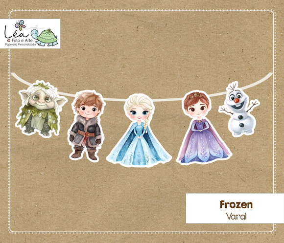Varal Decorativo Festa Frozen