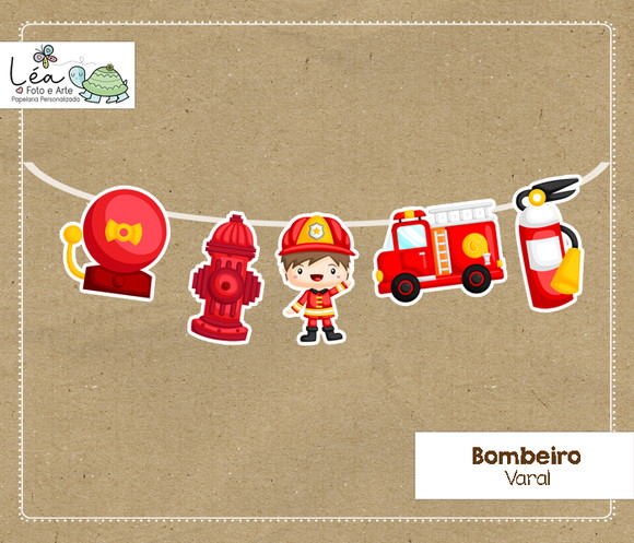 Varal Festa Bombeiro Menino