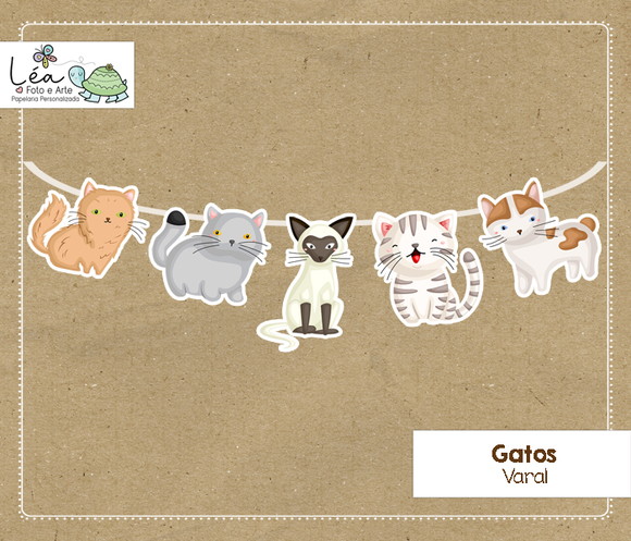 Varal Festa Gatos