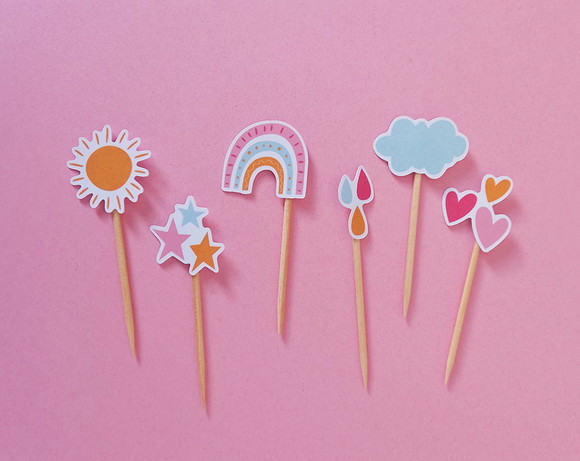 Mini Topper Arco Íris Boho