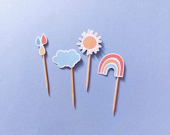 Mini Topper Arco-íris Boho