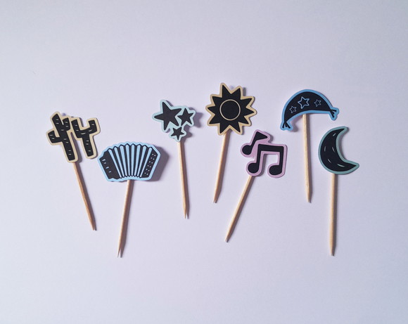 Mini Topper Cordel com Fundo Colorido