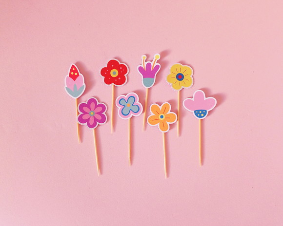 Mini Topper Flores Coloridas Primavera