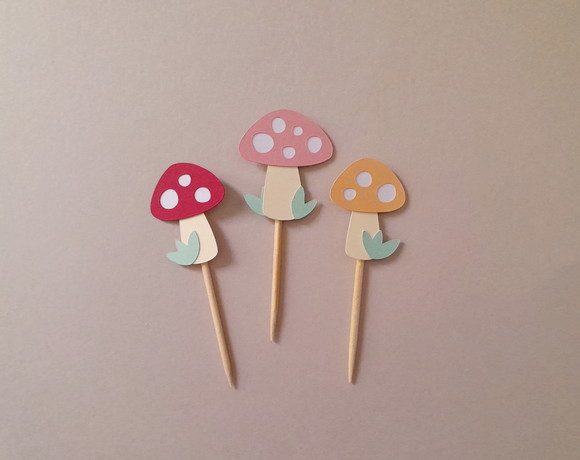 Mini Toppers Cogumelos em Camadas