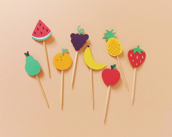 Mini Toppers Frutinhas em Camadas
