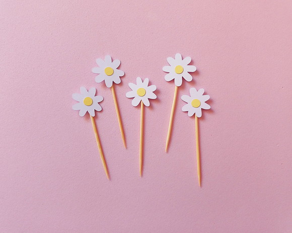 Mini Toppers Margaridinhas em Camadas