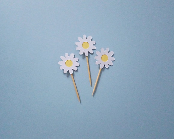 Mini Toppers Margaridinhas em Camadas