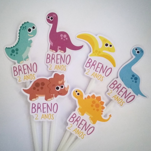 Topper Dinossauro Personalizado - Imagem 2