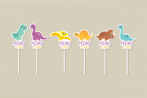 Topper Dinossauro Personalizado