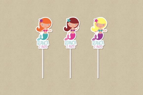 Topper Personalizado Sereia