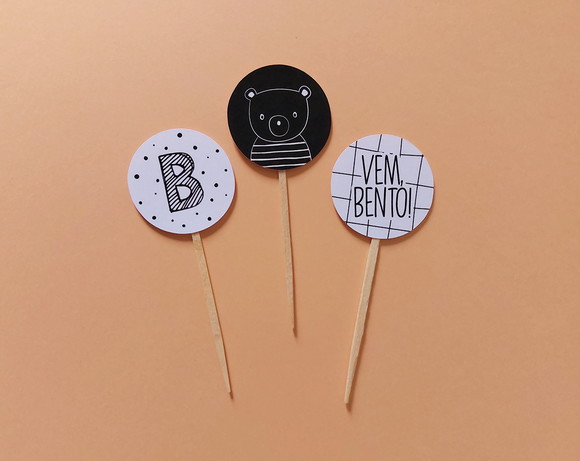 Topper Preto E Branco Personalizado