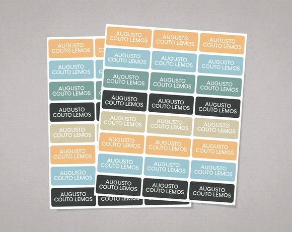 Etiquetas Escolares Personalizadas sem Tema em Adesivo Comum