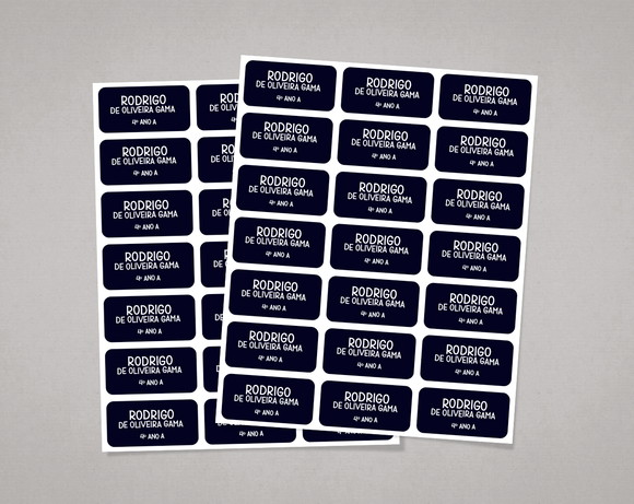 Etiquetas para Cadernos Pretas em Adesivo Comum
