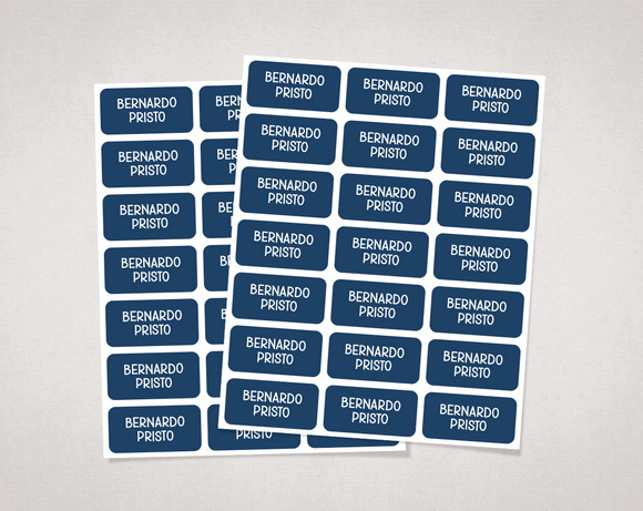 Etiquetas Personalizadas para Caderno Azul Marinho em Vinil
