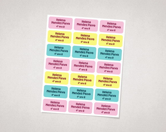 Etiquetas Personalizadas para Cadernos e Livros em Vinil
