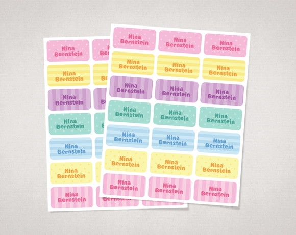 Etiquetas Personalizadas sem Tema Candy Colors Vinil