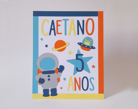 Display de Mesa Astronauta com Nome e Idade