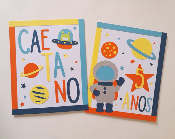 Kit com 2 Displays de Mesa Planetas Astronauta - Imagem 2