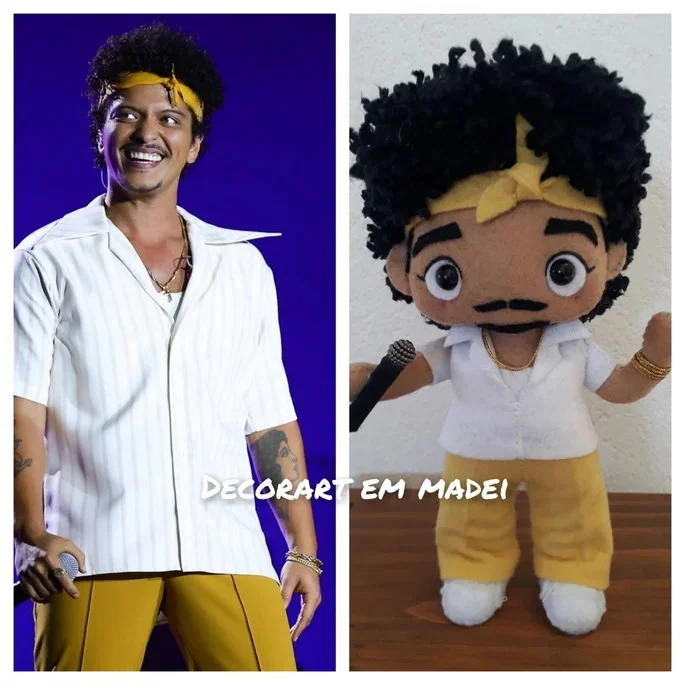 Bruno Mars Boneco Decoração Feltro - Imagem 1