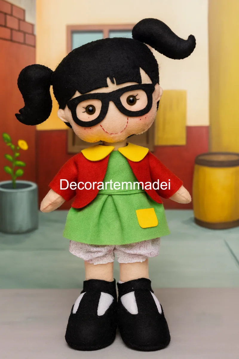 Chiquinha Boneca Decoração em Feltro festas - Imagem 1