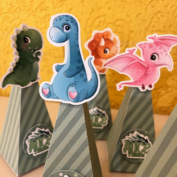 Caixa Pirâmide Festa Dinossauros - Imagem 3