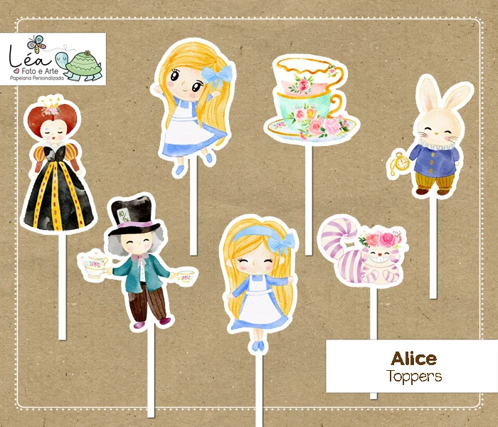 Topper Alice no País das Maravilhas - Imagem 1