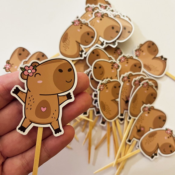 Topper Aniversário Capivara