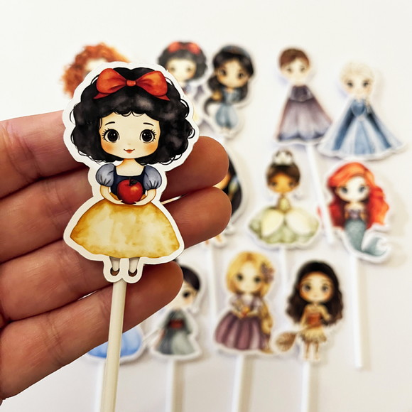 Topper Aniversário Princesas - Imagem 2