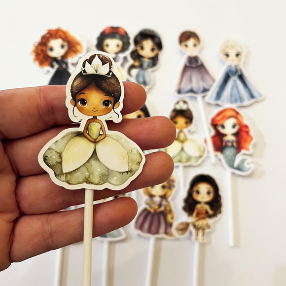 Topper Aniversário Princesas - Imagem 3
