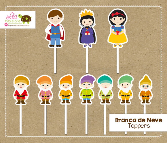 Topper Cupcake - Branca de Neve