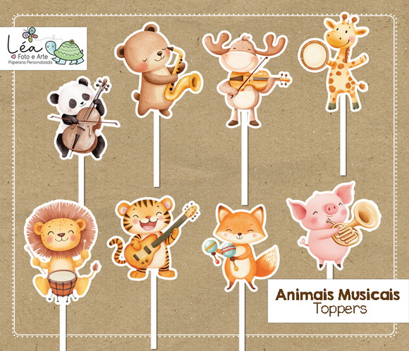 Topper Festa Animais Musicais
