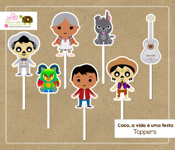 Topper Festa Coco - Viva, a Vida É Uma Festa