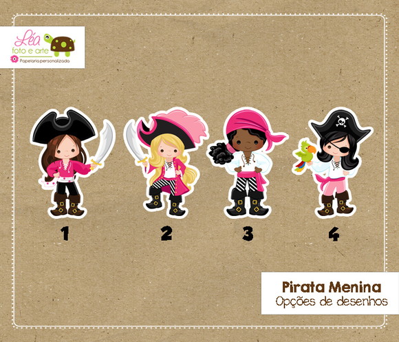Topper Festa Pirata Menina - Imagem 2