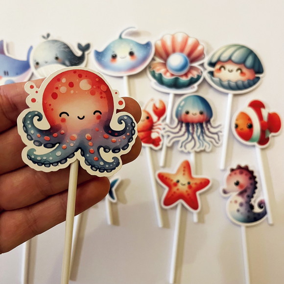 Topper para Docinhos Festa Fundo do Mar - Imagem 3