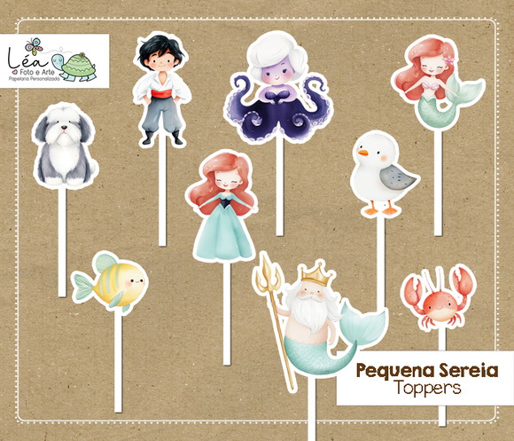 Topper Pequena Sereia Ariel