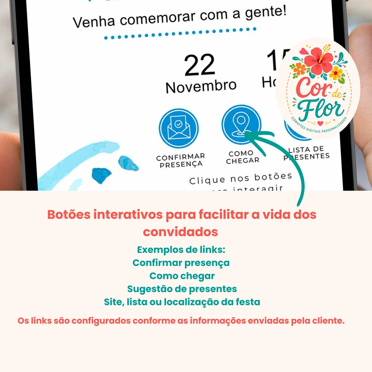 Convite Digital Interativo Aniversário Tema Música Piano Notas Musicais Azul - Imagem 2