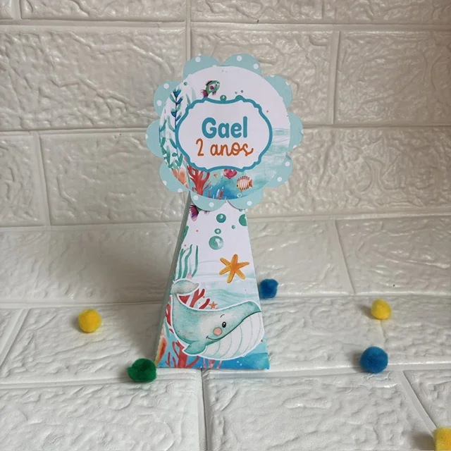 Personalizados Fundo do Mar Azul Menino - Kit com 30 unidades - Imagem 2