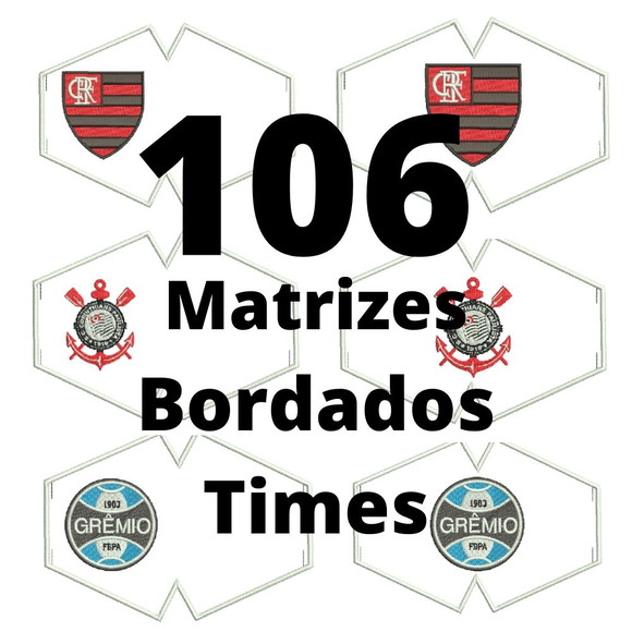 106 Matrizes de Bordados de Times para Mascaras