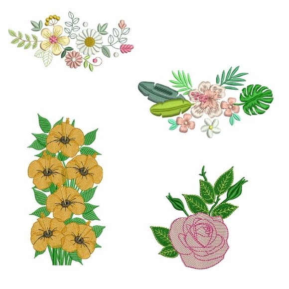 120 Matrizes Bordado Florais - Imagem 4