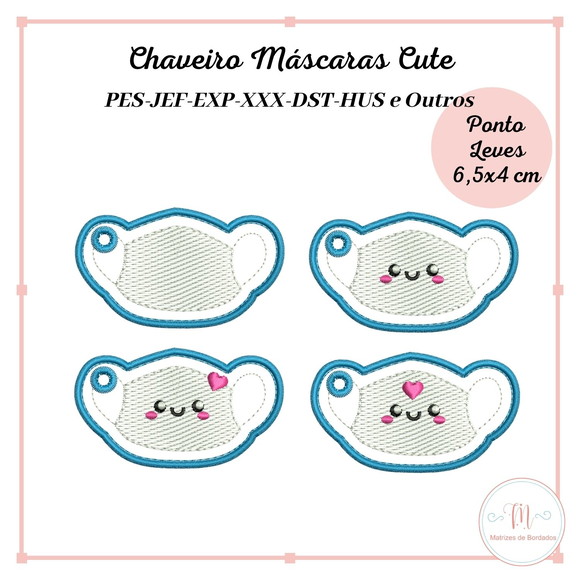 Kit Matrizes de Bordados Máscaras Cute - Imagem 4