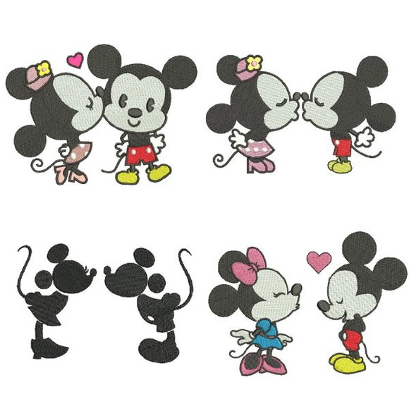 Matriz Bordado 4 Casais Mickey e Minnie