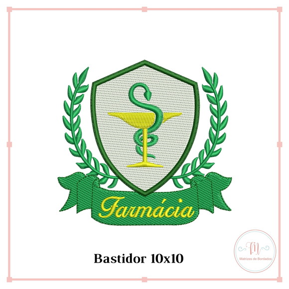 Matriz Bordado Brasão Farmácia