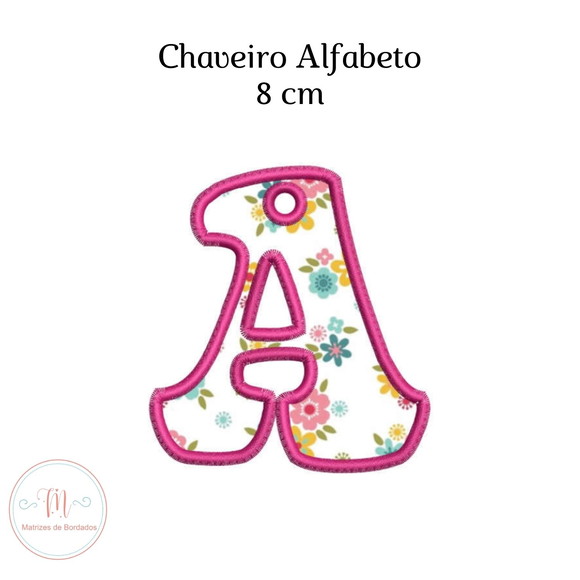 Matriz Bordado Chaveiro Alfabeto Aplique - Imagem 2