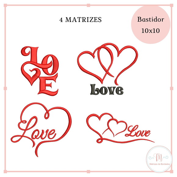 Matriz Bordado Love (4 Matrizes