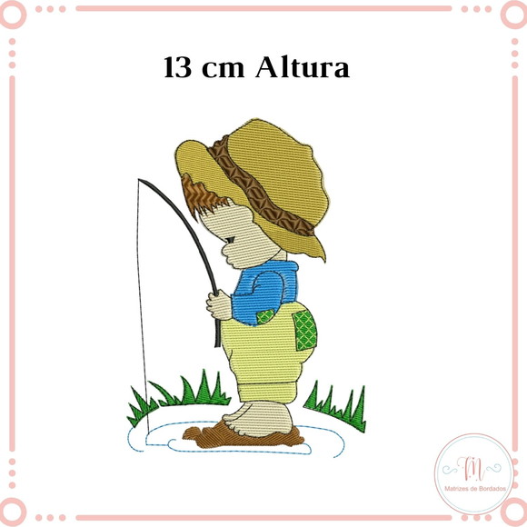 Matriz Bordado Menino Pescando