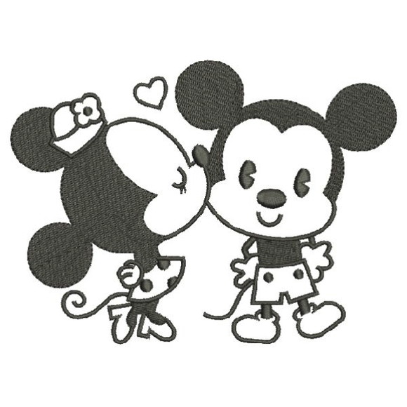 Matriz Bordado Mickey e Minnie Contorno 2