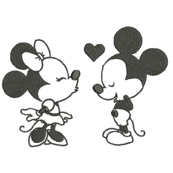 Matriz Bordado Mickey e Minnie Contorno 3