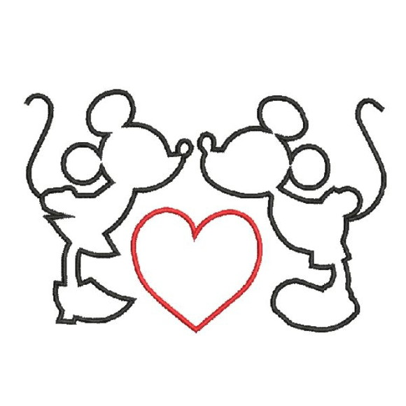 Matriz Bordado Mickey e Minnie Contorno 4