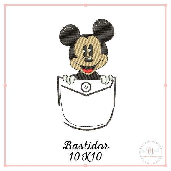 Matriz Bordado Mickey no Bolso